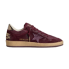 Burgundy Suede Metallic Leather
